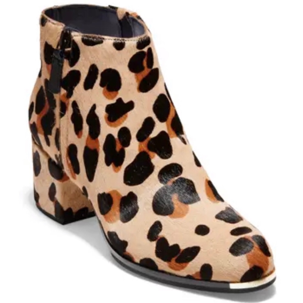 Cole Haan Grand Ambition Genuine Jaguar Calf Hair Ankle Bootie 9.5 NWOT